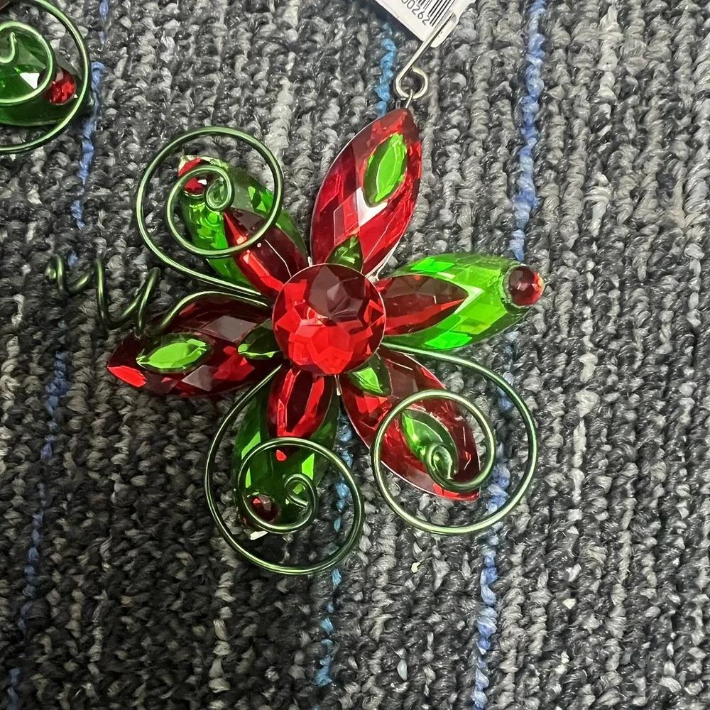 5 Pc Acrylic Christmas Flower Candle Ring Wreaths Mission Gallery‎ New 2012